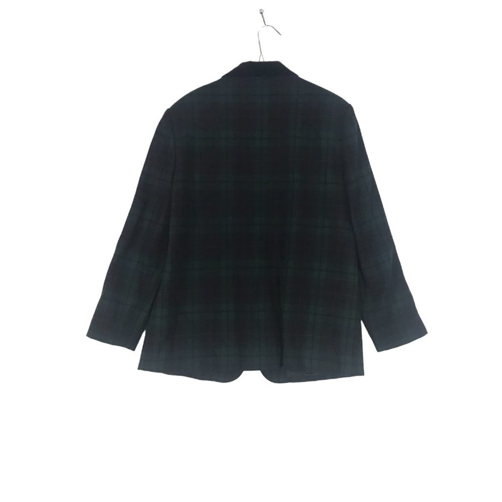 Royal Studio Womens Vintage Green‎ Black Plaid Blazer, Jacket, sz 14, 44 bust - Picture 4 of 8